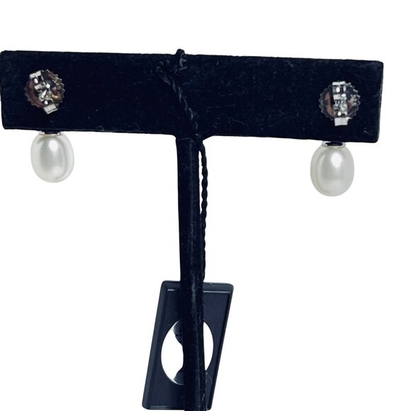 Honora Sterling Silver White Freshwater Pearls And Citrine Stone Earrings (5980) - Picture 6 of 7